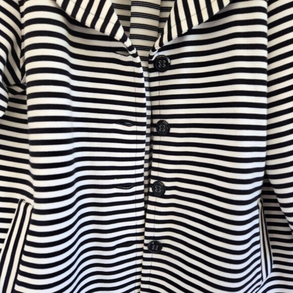 Pendleton Womens Black & White Striped Swing Jacket Button Front Pockets XL - Picture 7 of 11